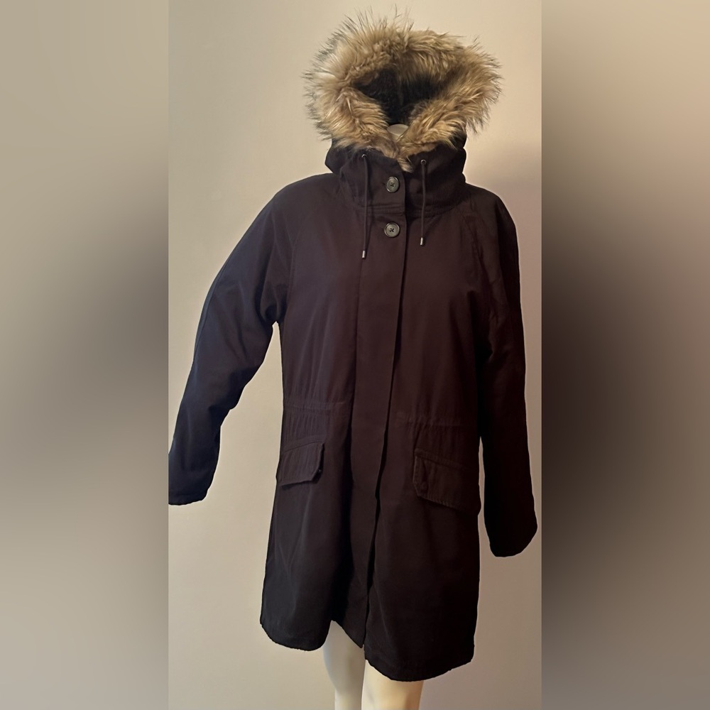 Aritzia 2 in 1 Black Parka Coat Faux Fur Lining